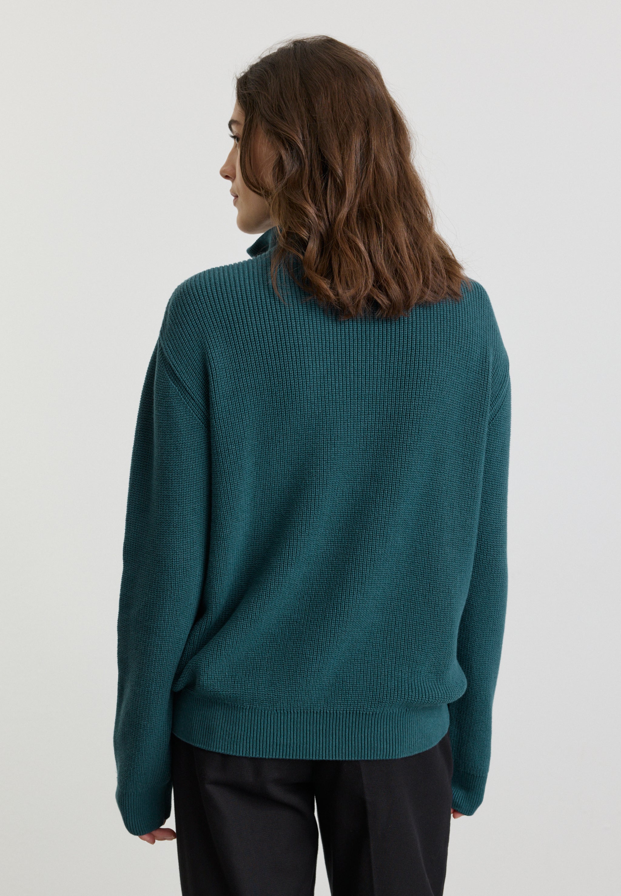 Recolution NIGELLA maglione deep lake blue cotone bio troyer