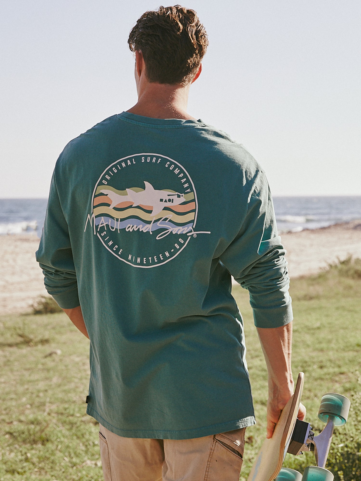 Maui and Sons Cali Dayz maglia maniche lunghe verde cotone