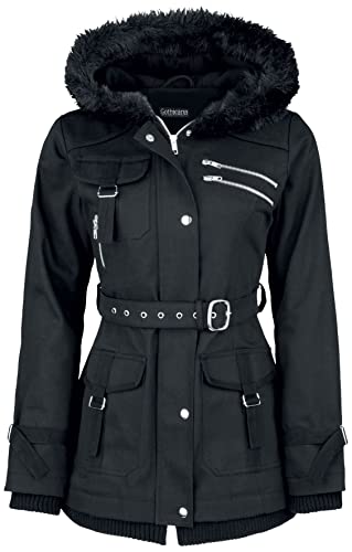 Gothicana by EMP giacca invernale nera cintura taglia S