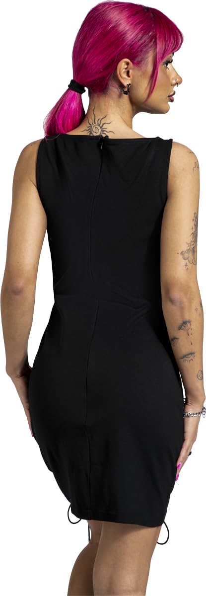 Gothicana by EMP abito corto nero M jersey lacci