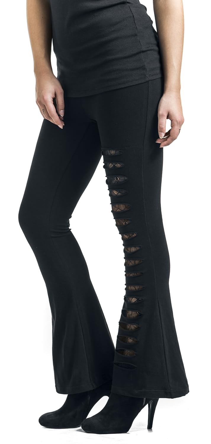 Gothicana by EMP Leggings Neri Tagli Pantaloni Taglia S Gotici