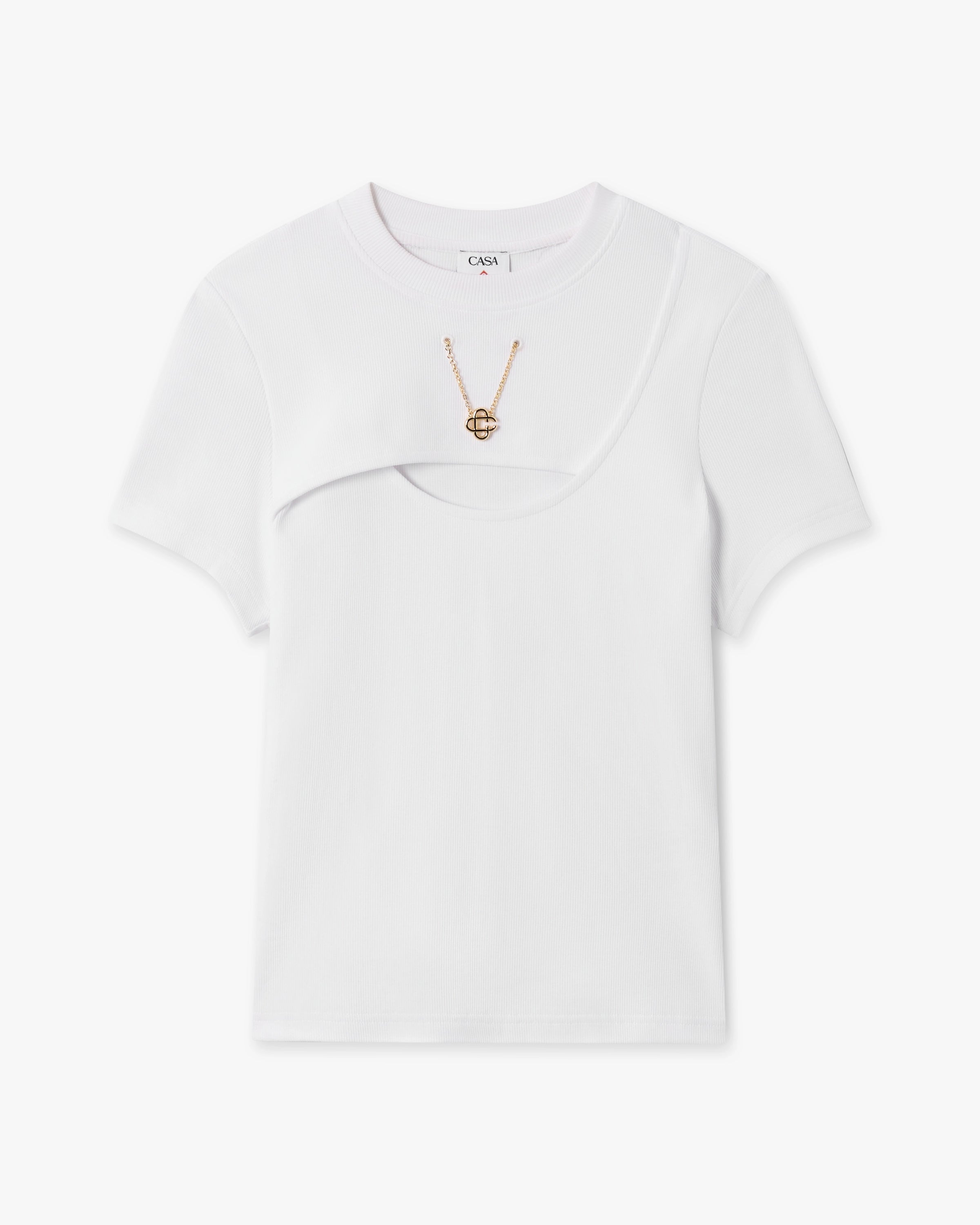 Casablanca Jewellery t-shirt donna bianca cotone coste
