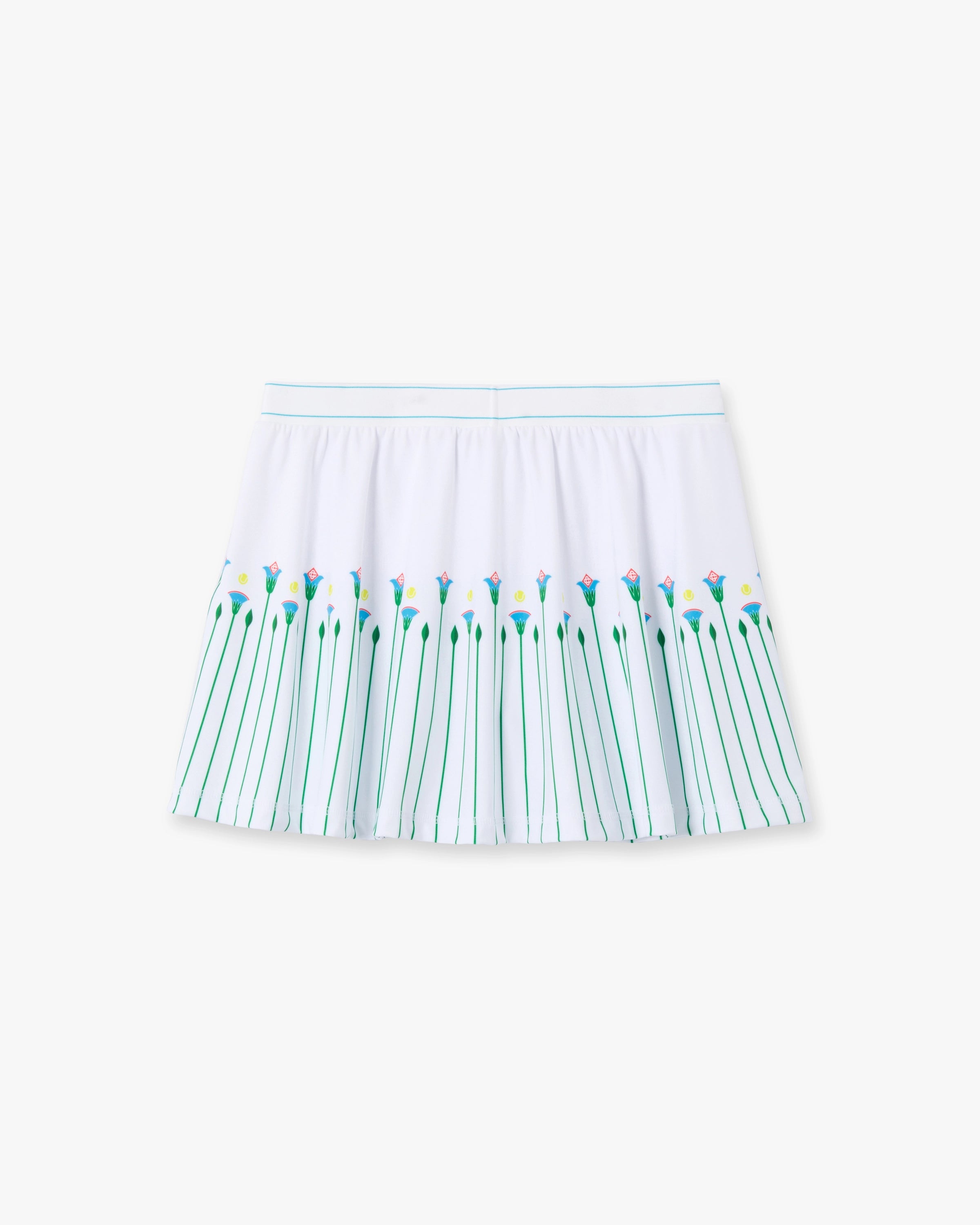 Casablanca Floral Stripe gonna tennis bianca mini