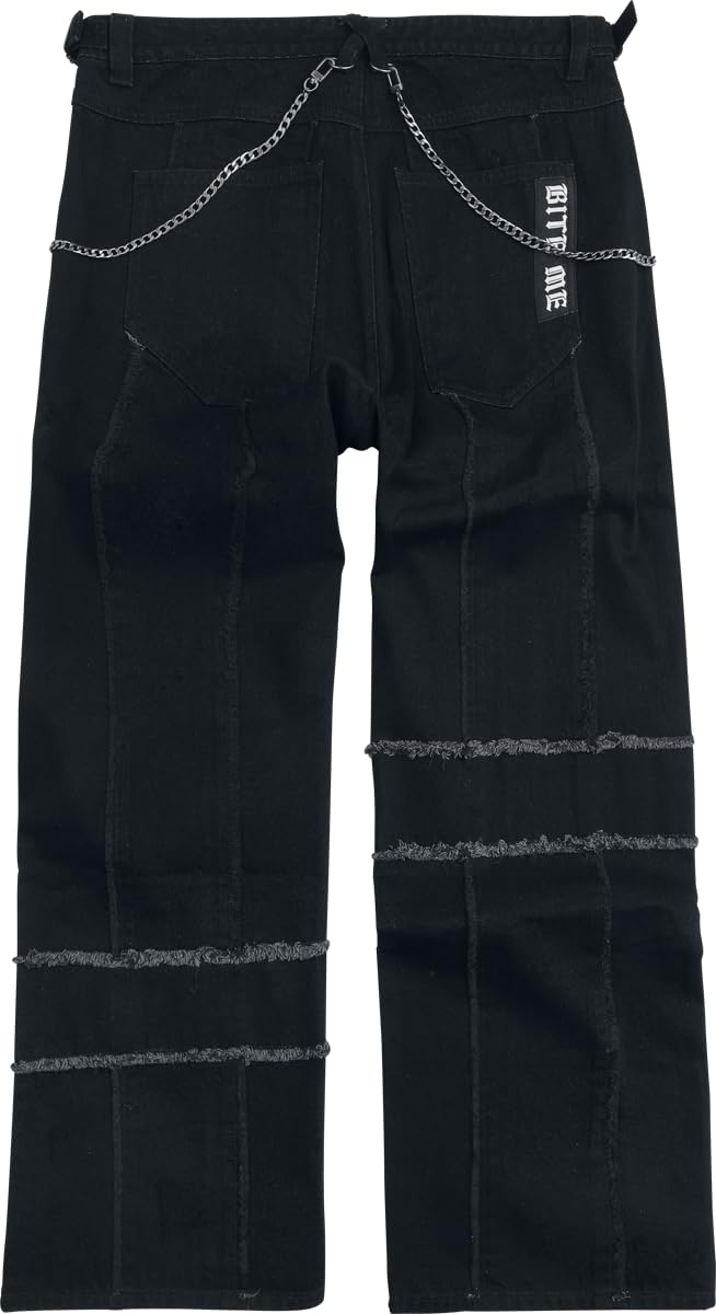 Gothicana by EMP Jeans Neri Uomo Catene 34W/32L