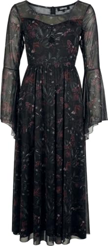 Gothicana by EMP Abito Lungo Nero stampa all-over taglia M
