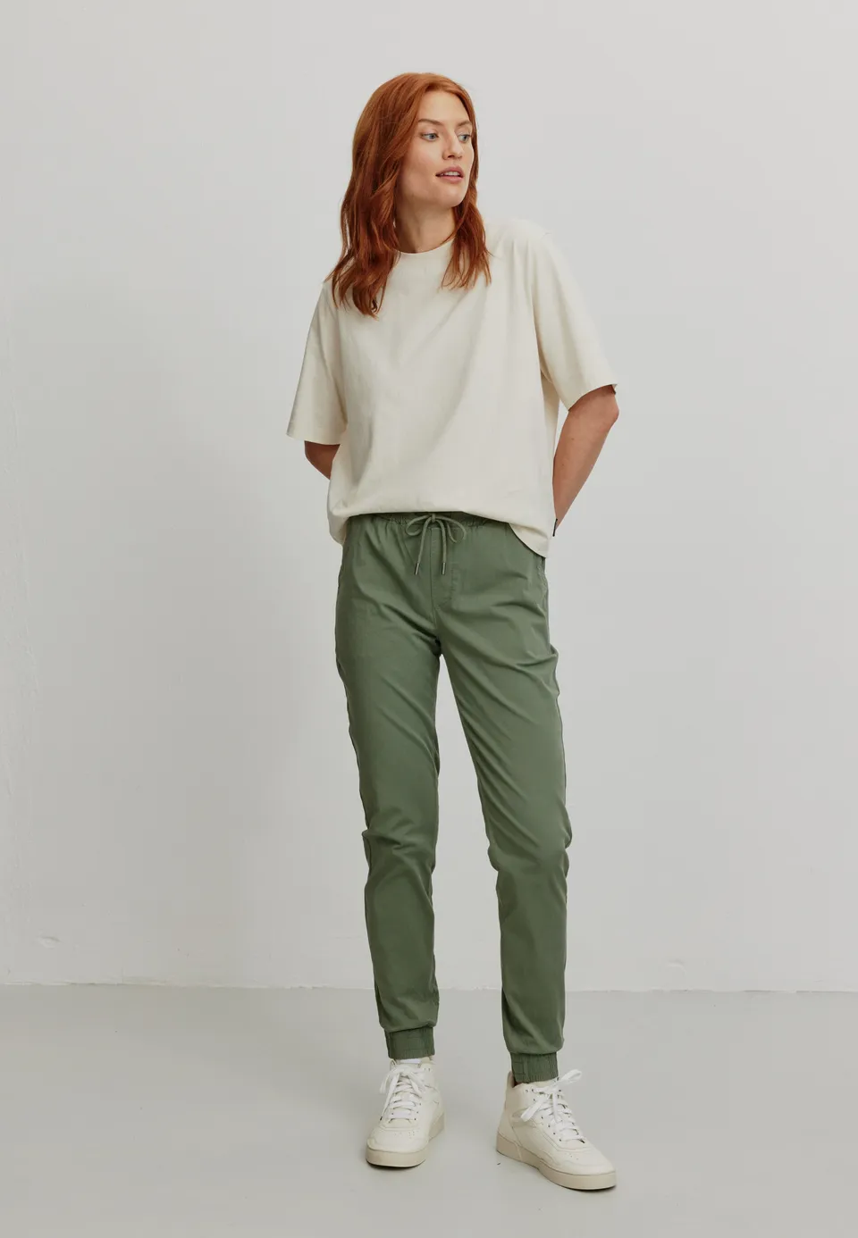 Recolution Calathea pantaloni chino khaki cotone bio