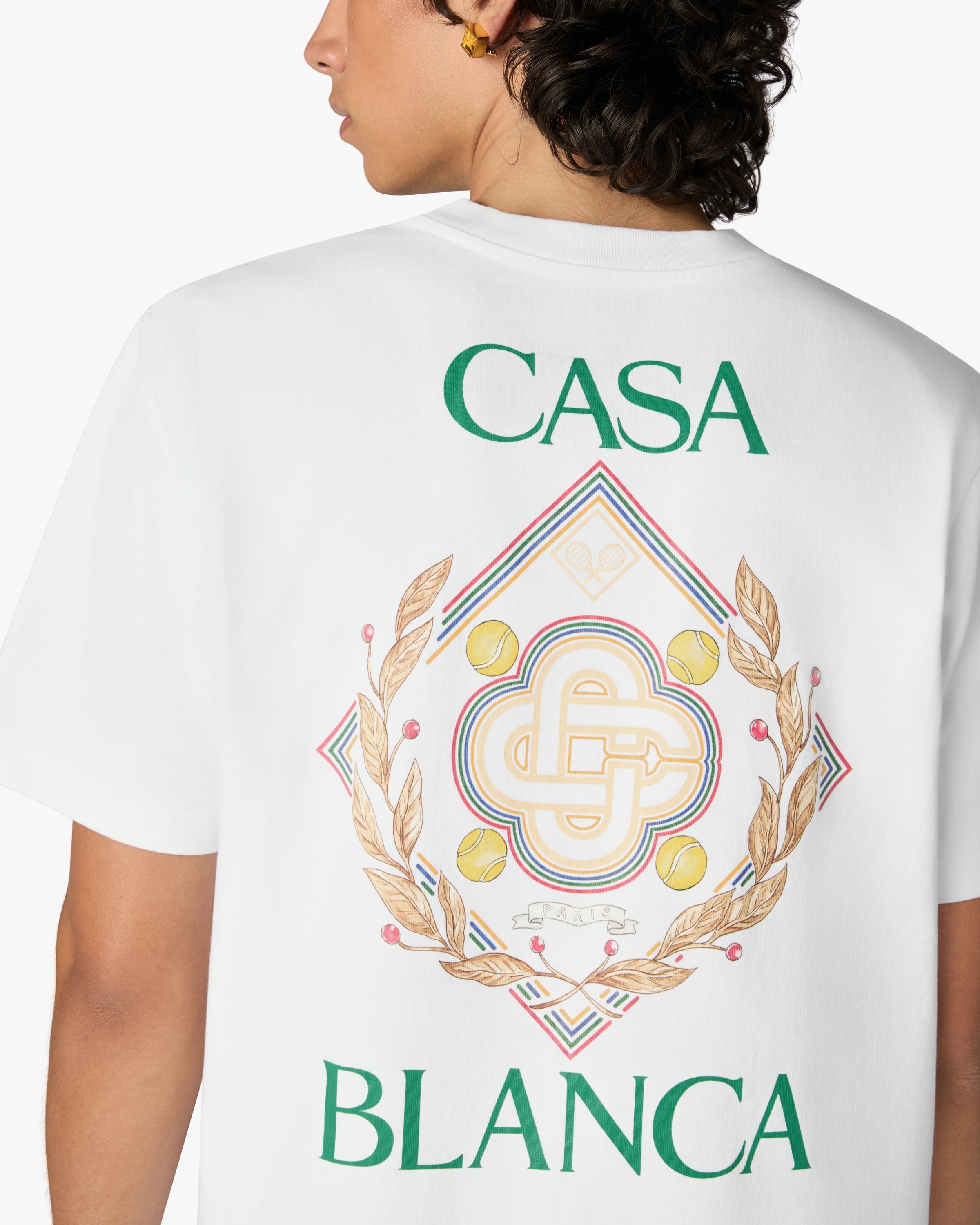 Casablanca Championship T-shirt bianca cotone