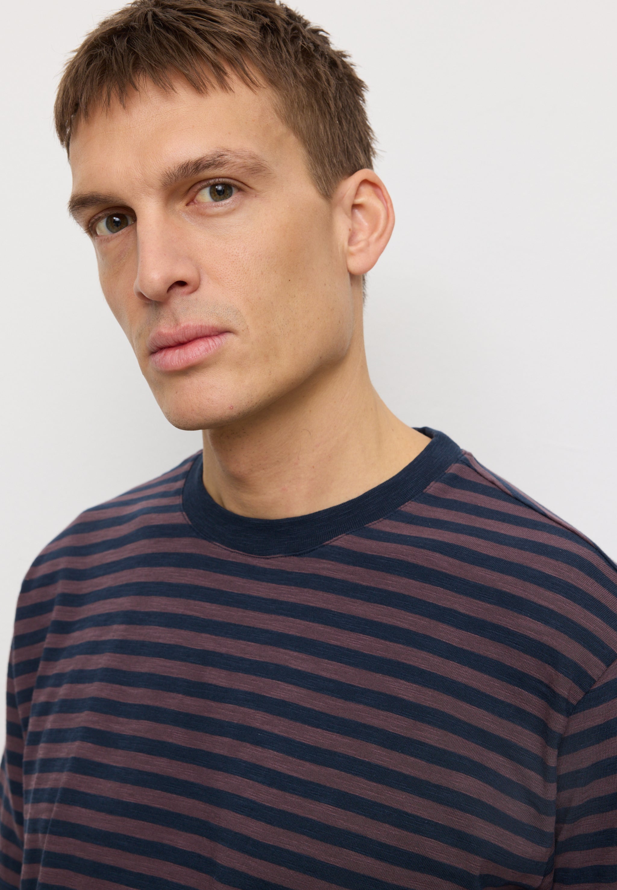 Recolution Delonix Stripes t-shirt uomo uva cotone bio