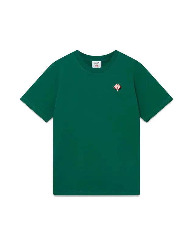 Casablanca Diamond Logo t-shirt uomo verde cotone