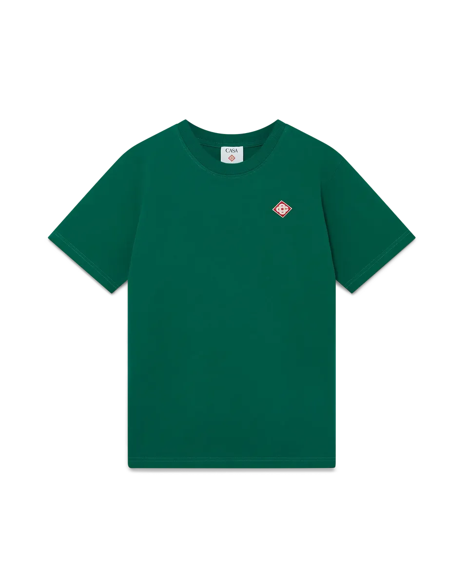 Casablanca Diamond Logo t-shirt uomo verde cotone