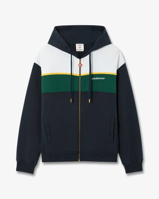 Casablanca Felpa con Zip Blu Verde Cotone Uomo