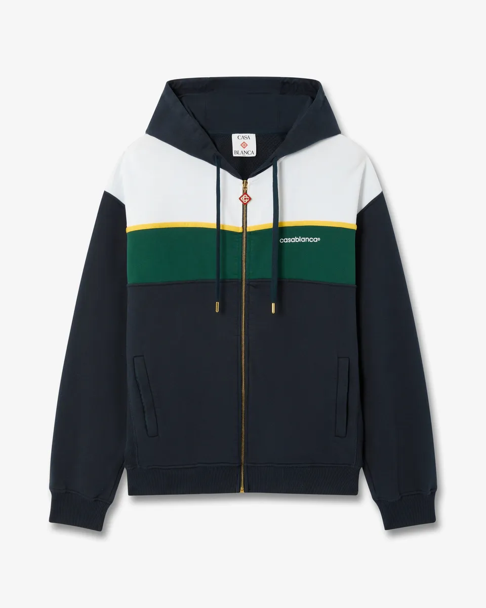 Casablanca Felpa con Zip Blu Verde Cotone Uomo