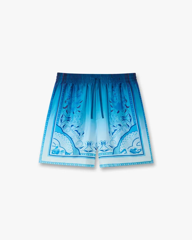 Casablanca Egyptian Rug shorts blu seta pura