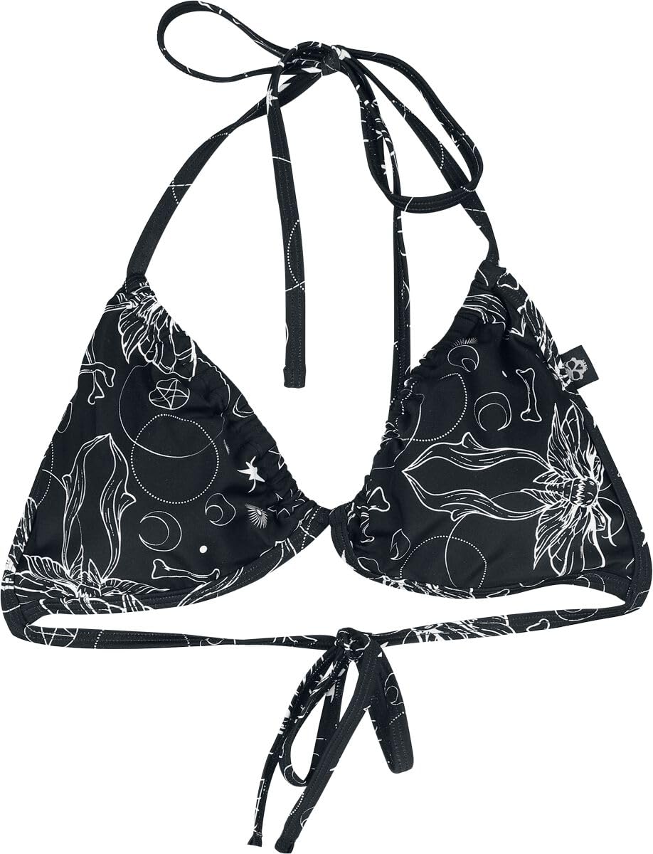 Gothicana by EMP top bikini triangolo nero imbottito