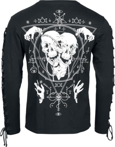 Gothicana by EMP Camicia Nera Allacciata maniche lunghe