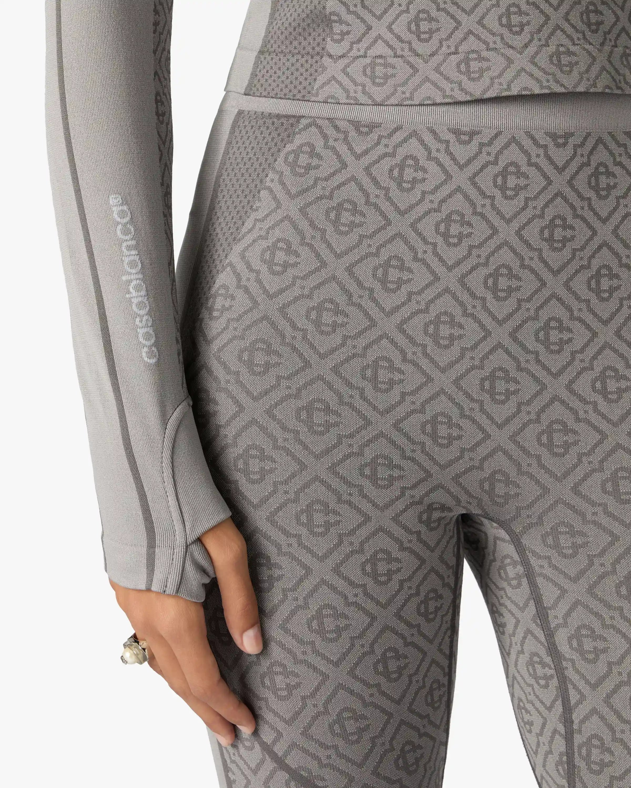 Casablanca Monogram top sport grigio chiaro
