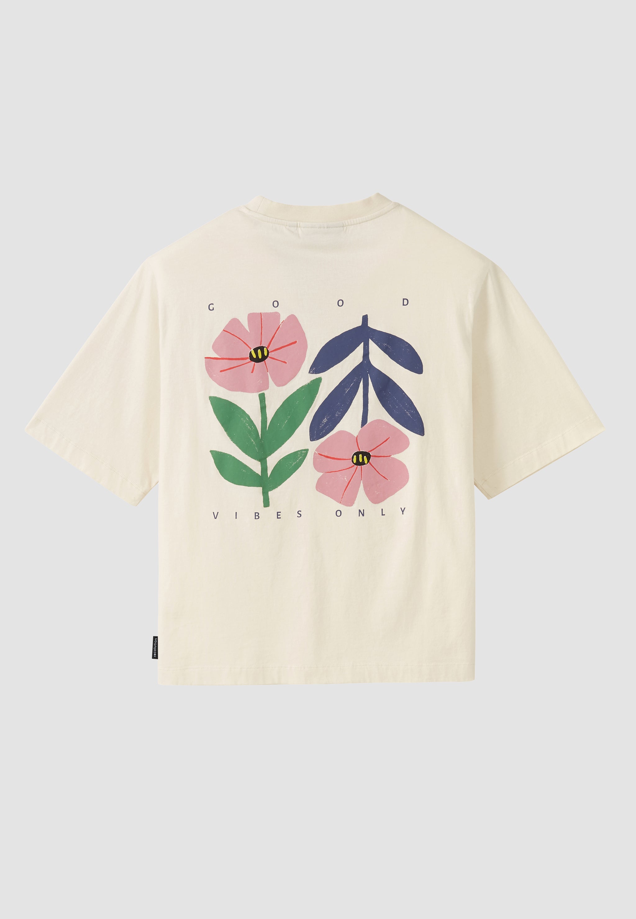 Recolution Azolla Good Vibes t-shirt bianco cotone bio