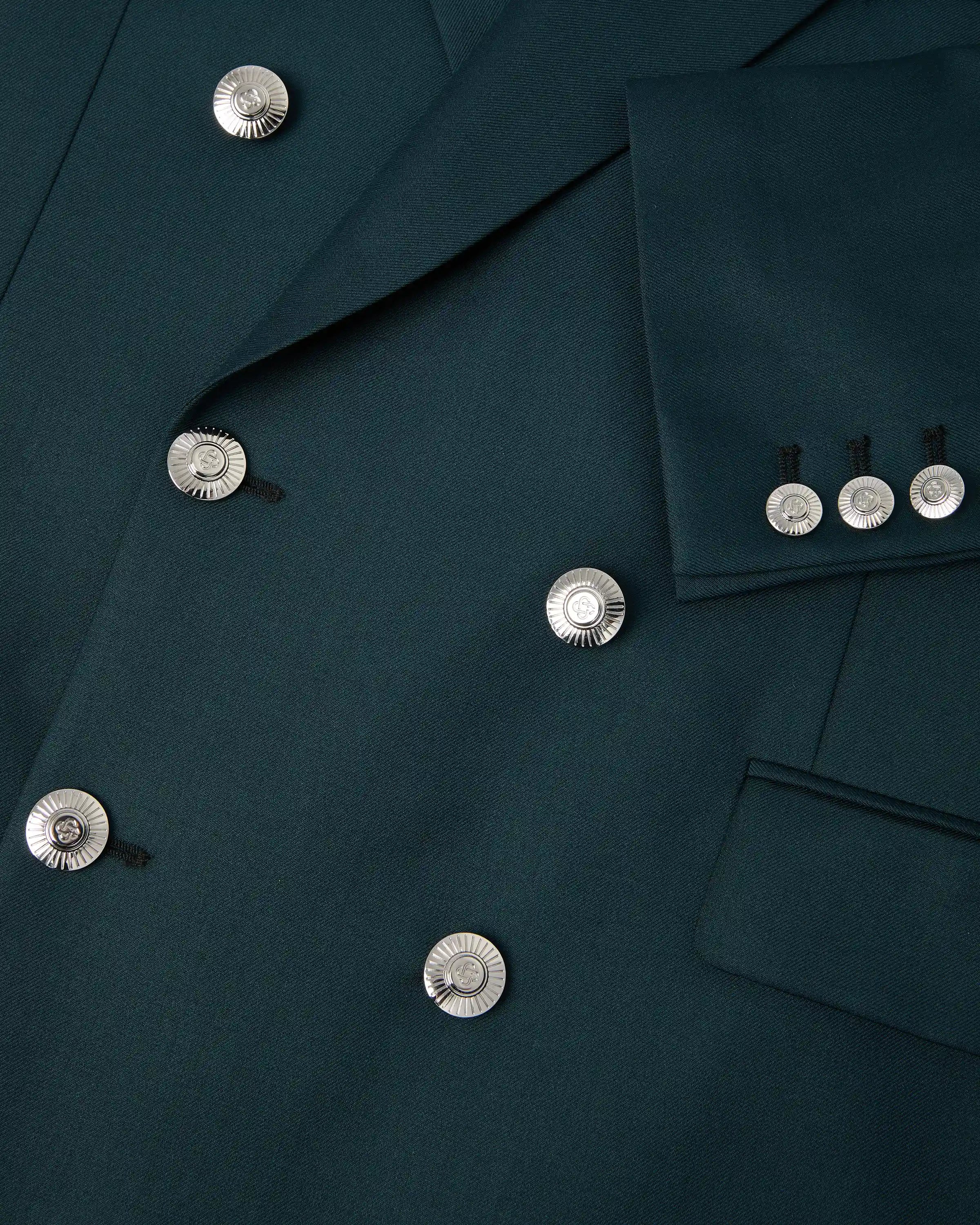 Casablanca Dark Teal Wool Double-Breasted Jacket giacca lana taglia 50