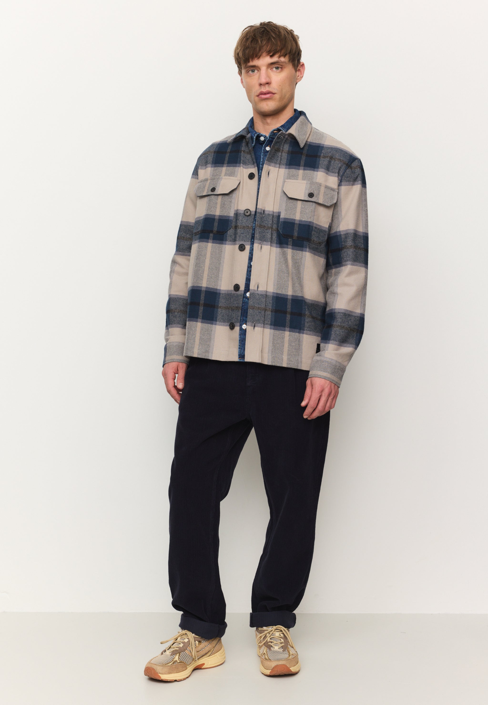 Recolution Mesquite Check camicia navy cotone bio