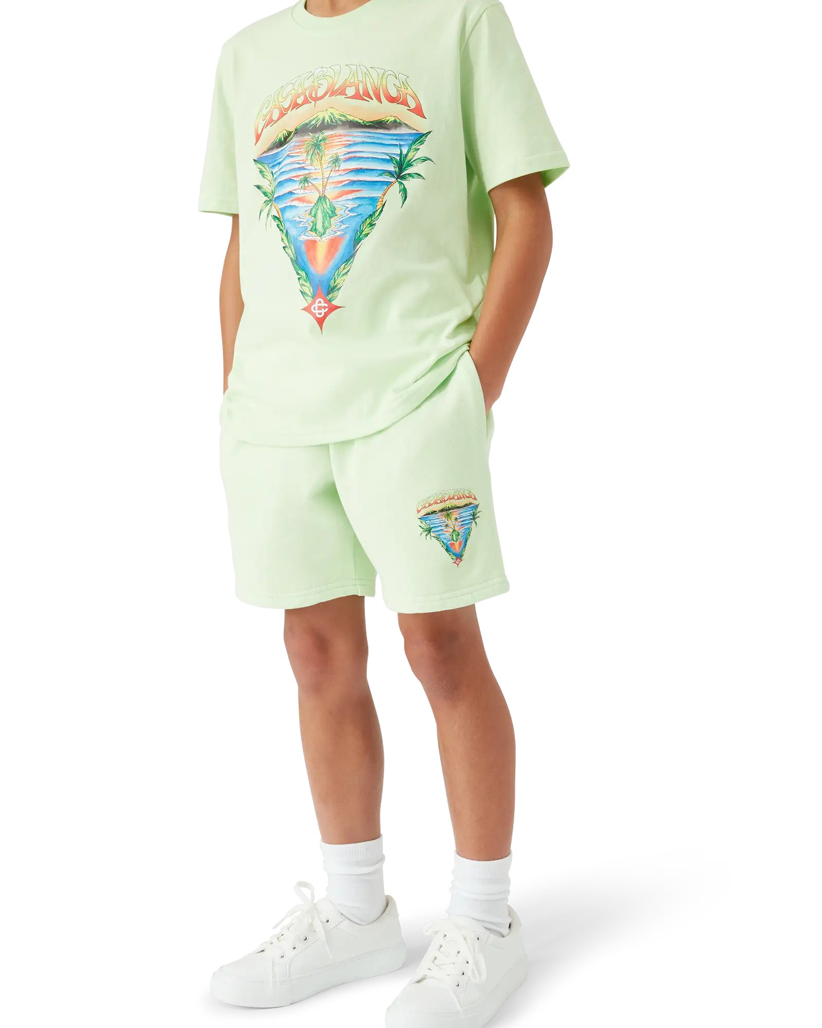 Casablanca Innocence Triangle shorts bimbo verdi cotone