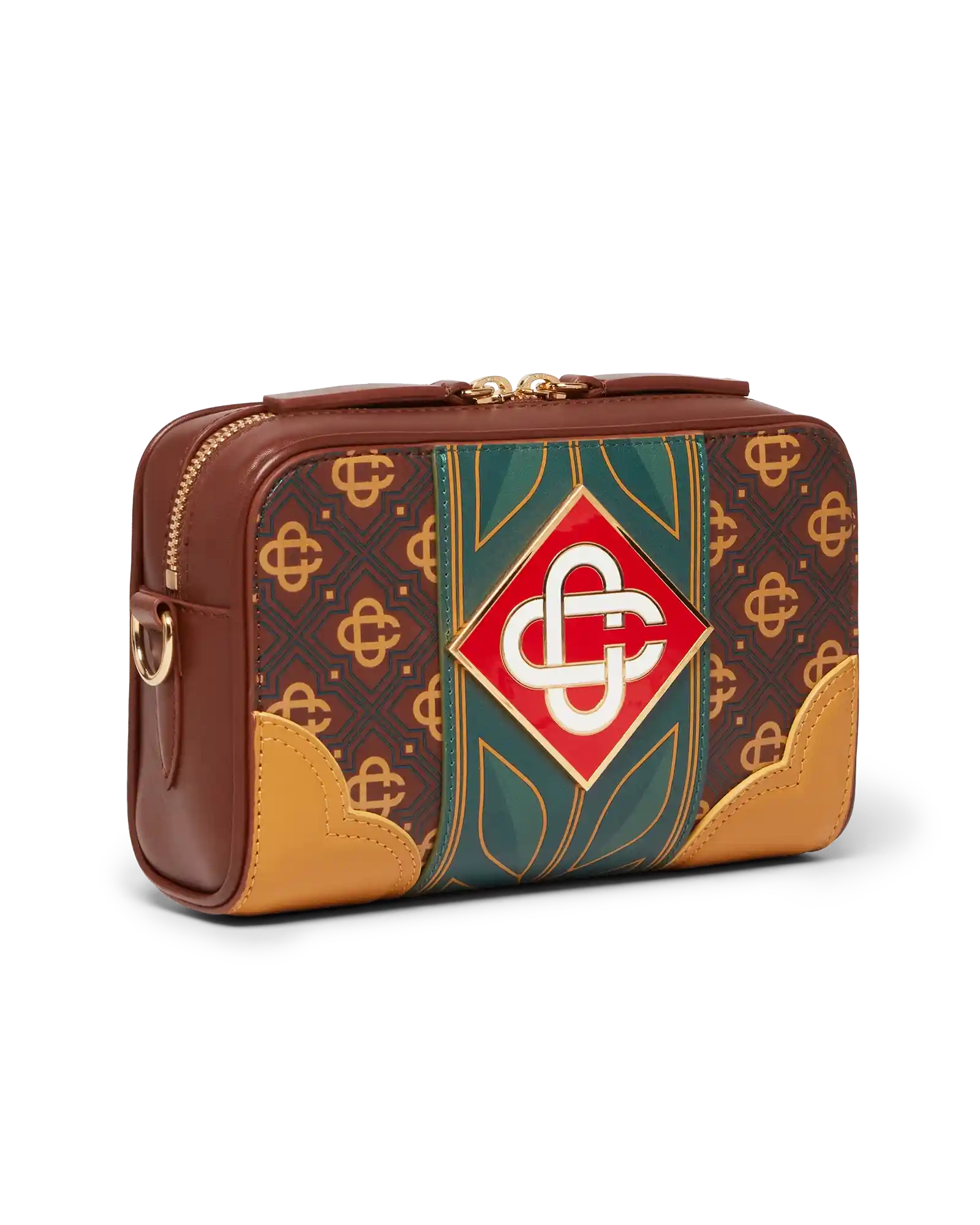 Casablanca Monogram borsa tracolla marrone pelle