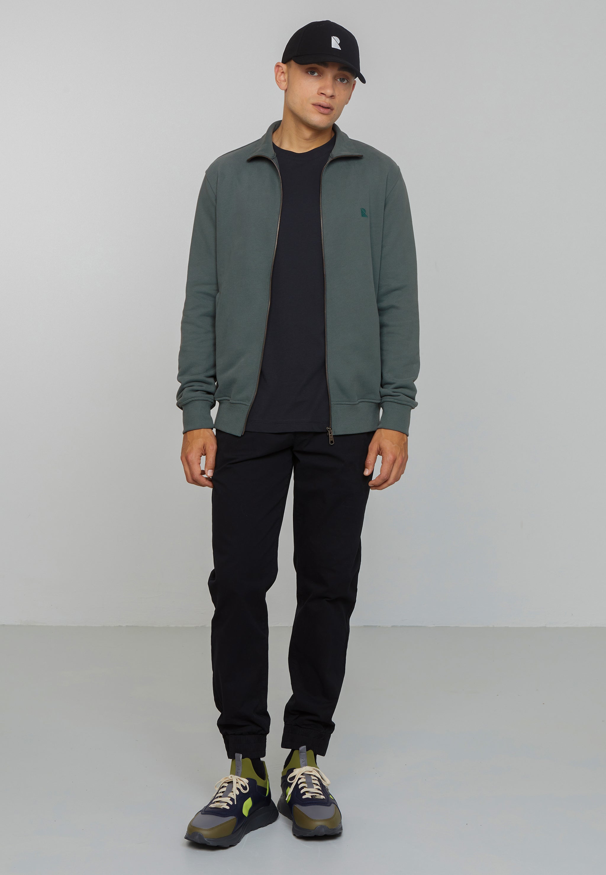 Recolution Camphor felpa zip eukalyptus cotone bio