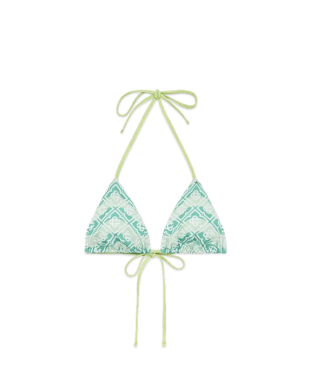 Casablanca Wavy Monogram top bikini verde slim
