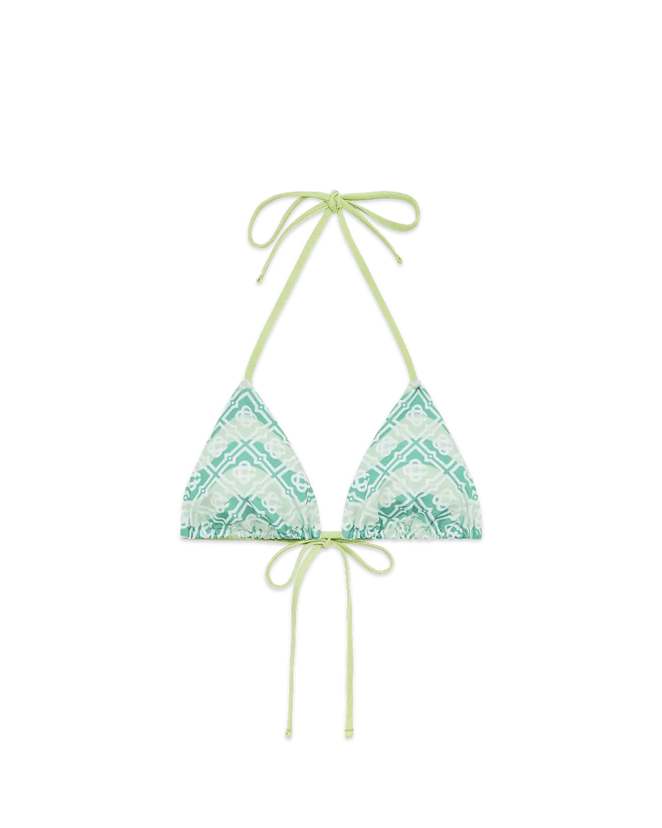 Casablanca Wavy Monogram top bikini verde slim