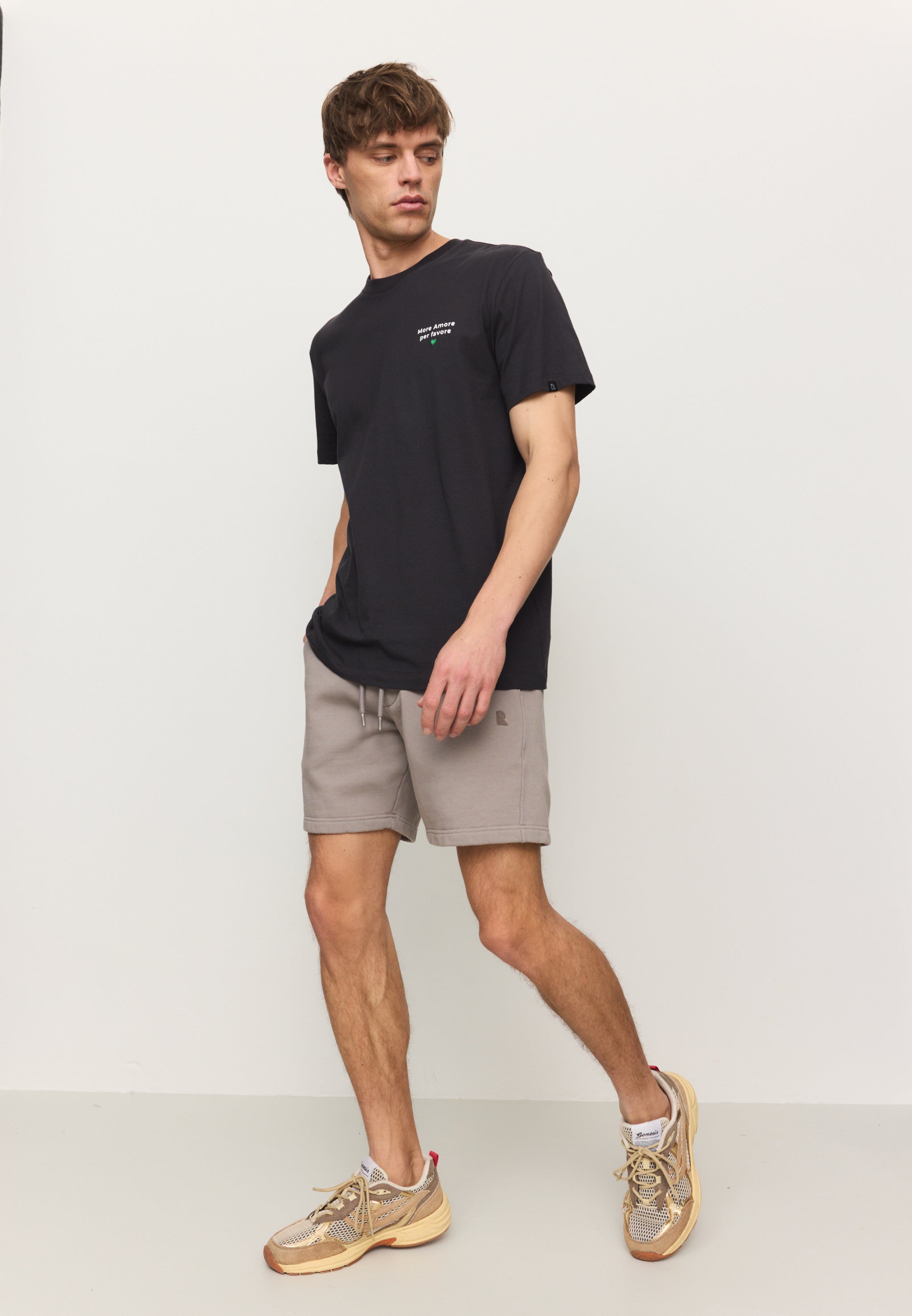 Recolution Balm shorts uomo greige cotone bio