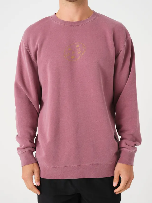 Maui and Sons Retro Cookie felpa girocollo bordeaux cotone