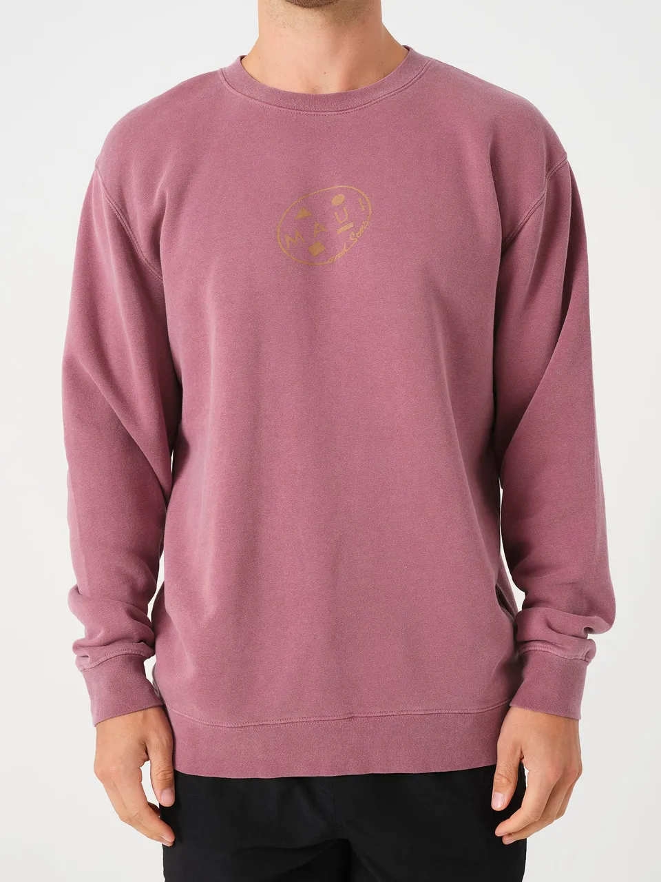 Maui and Sons Retro Cookie felpa girocollo bordeaux cotone