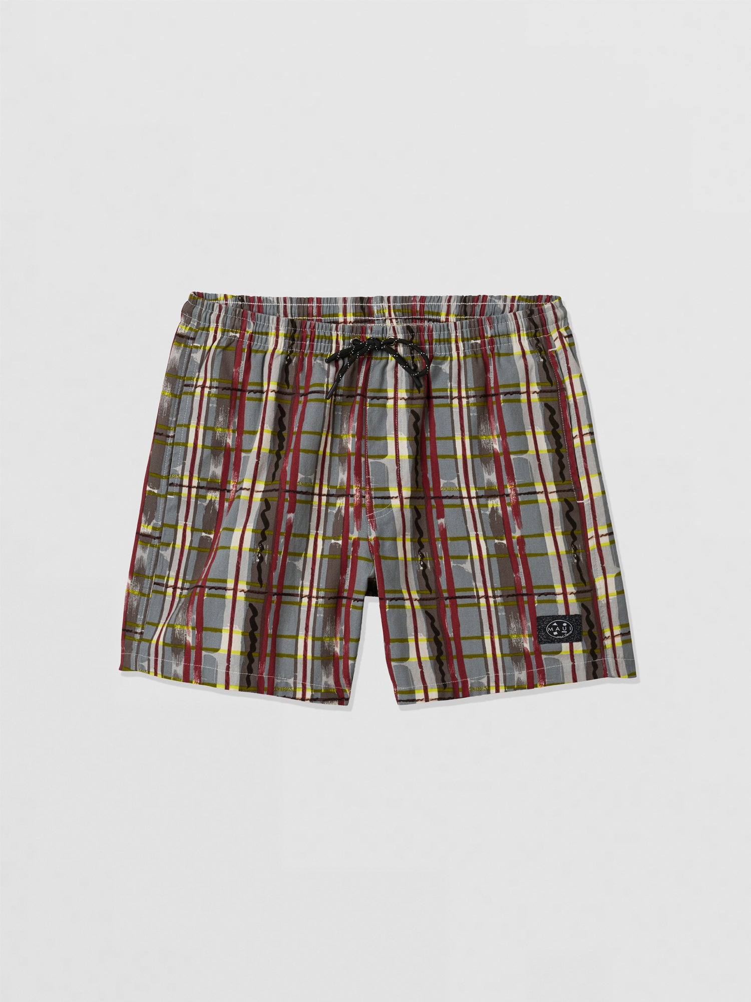 Maui and Sons Ember Plaid Jam bermuda cotone rossa