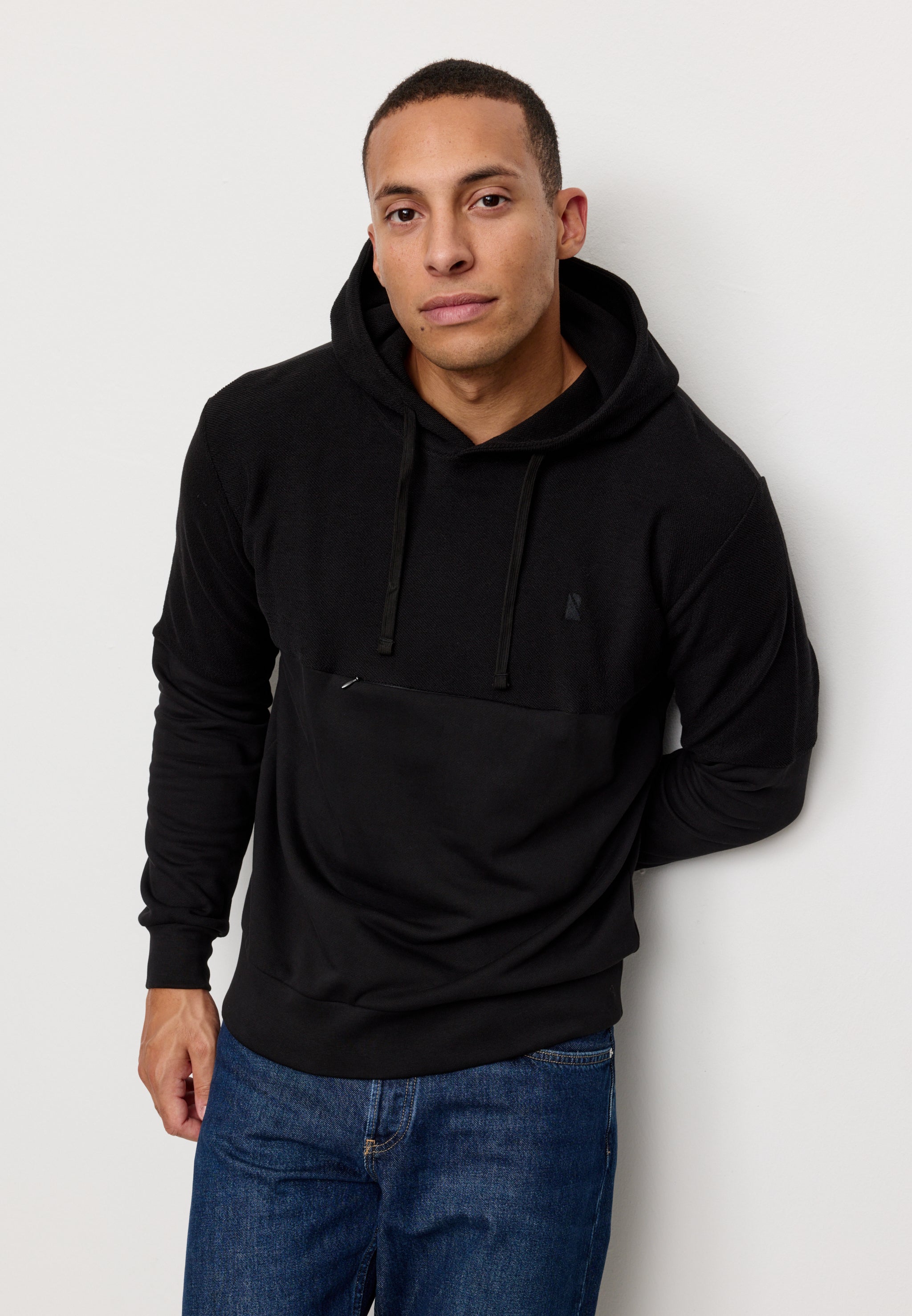 Recolution Ivy felpa cappuccio nera cotone bio