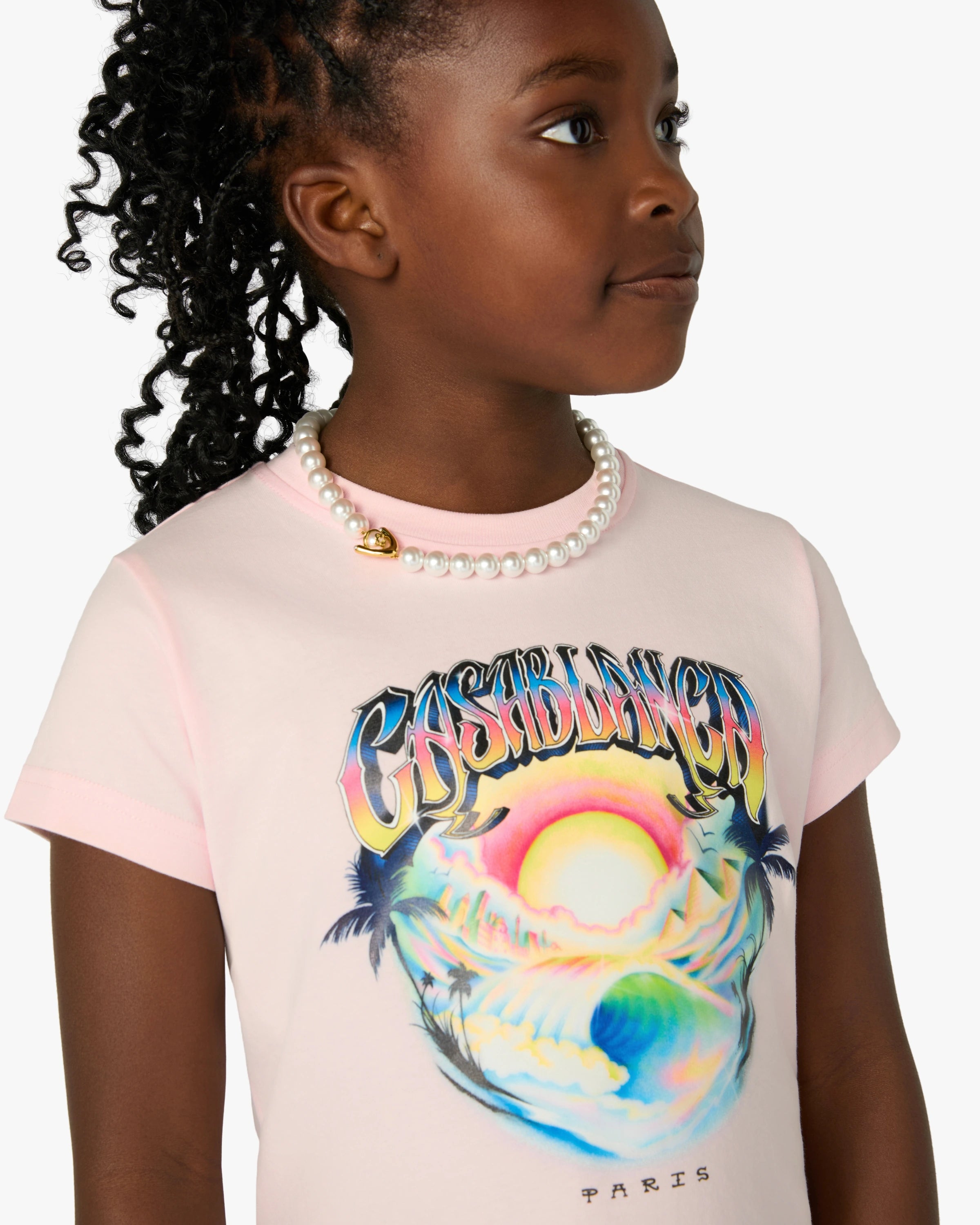 Casablanca Airspray abito bambina rosa manica corta