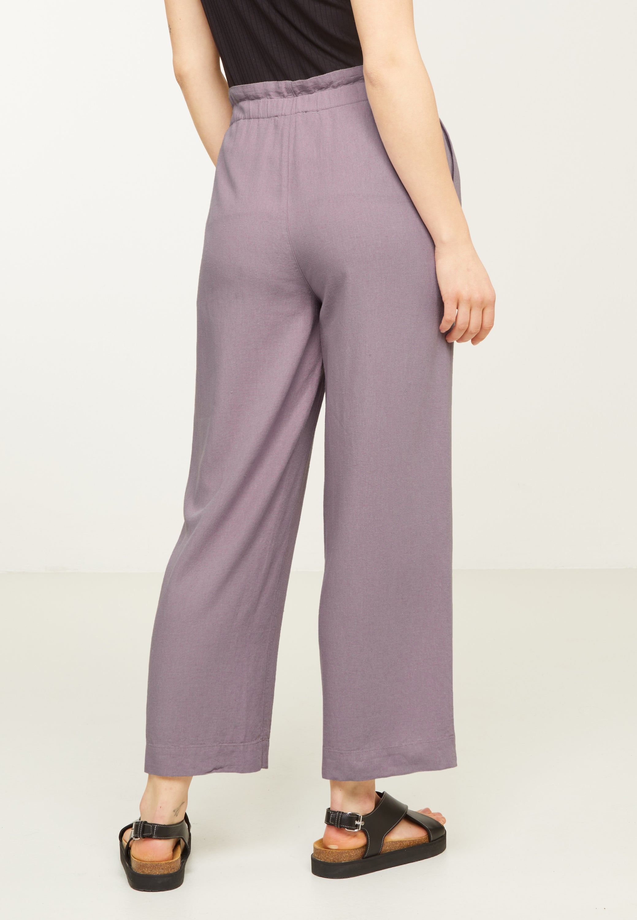 Recolution Liriope pantaloni donna lilla lino
