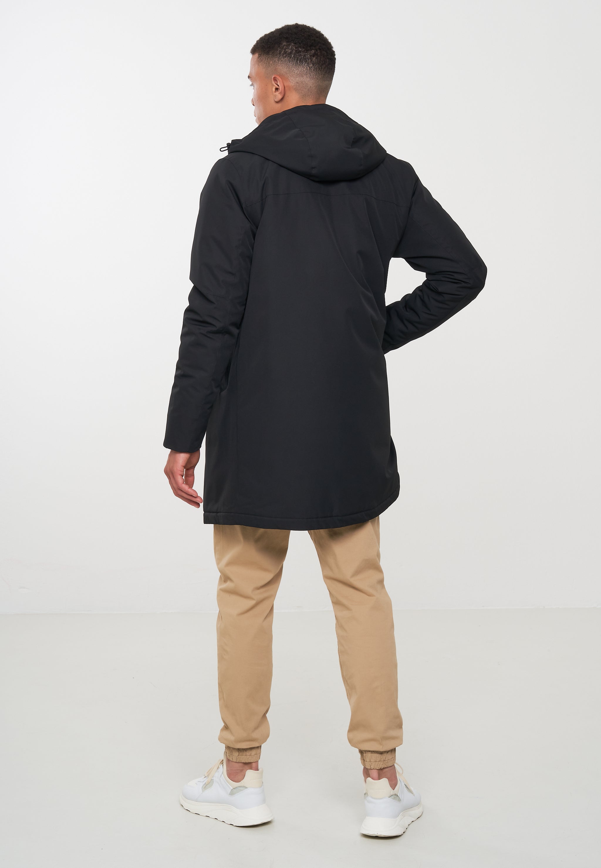 Recolution Teak parka nero poliestere riciclato idrorepellente