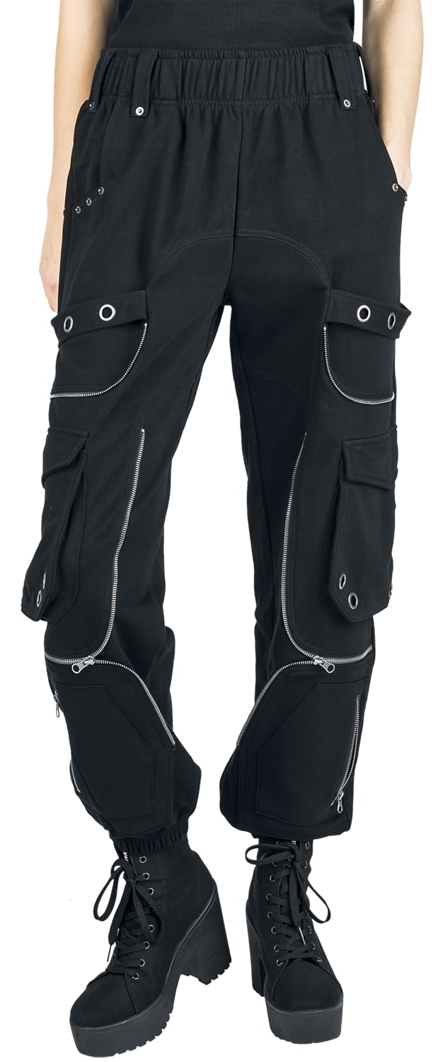 Gothicana by EMP pantaloni donna neri zip taglia L