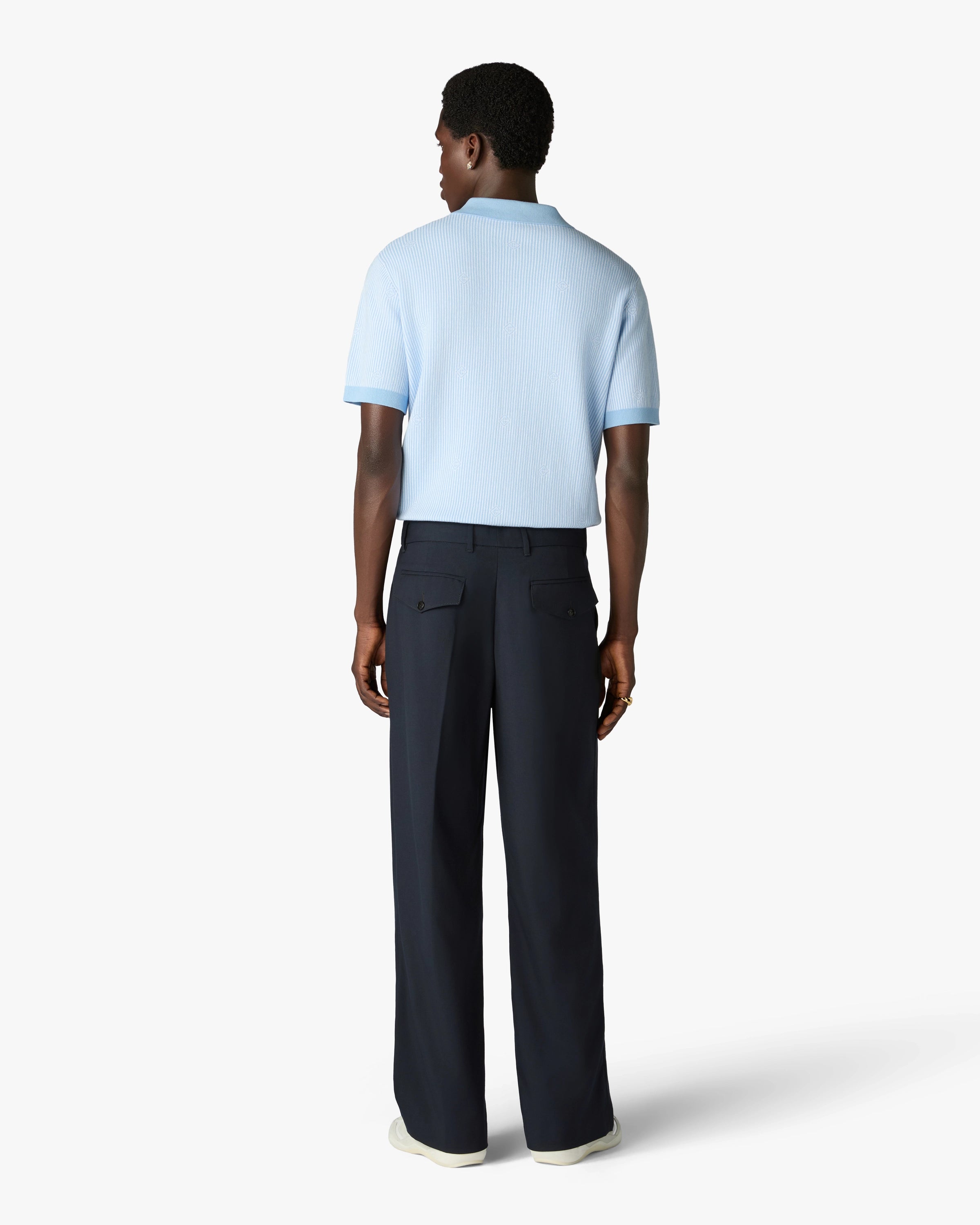 Casablanca Carbon Pantaloni Uomo Lana Pieghe Slim