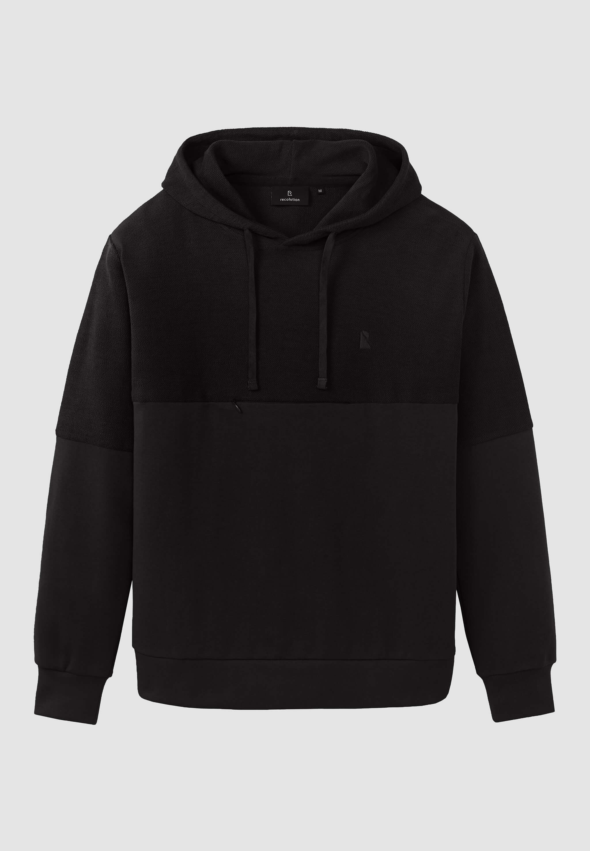 Recolution Ivy felpa cappuccio nera cotone bio