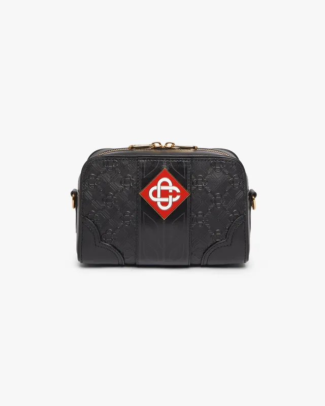 Casablanca Monogram borsello pelle nero tracolla O/S