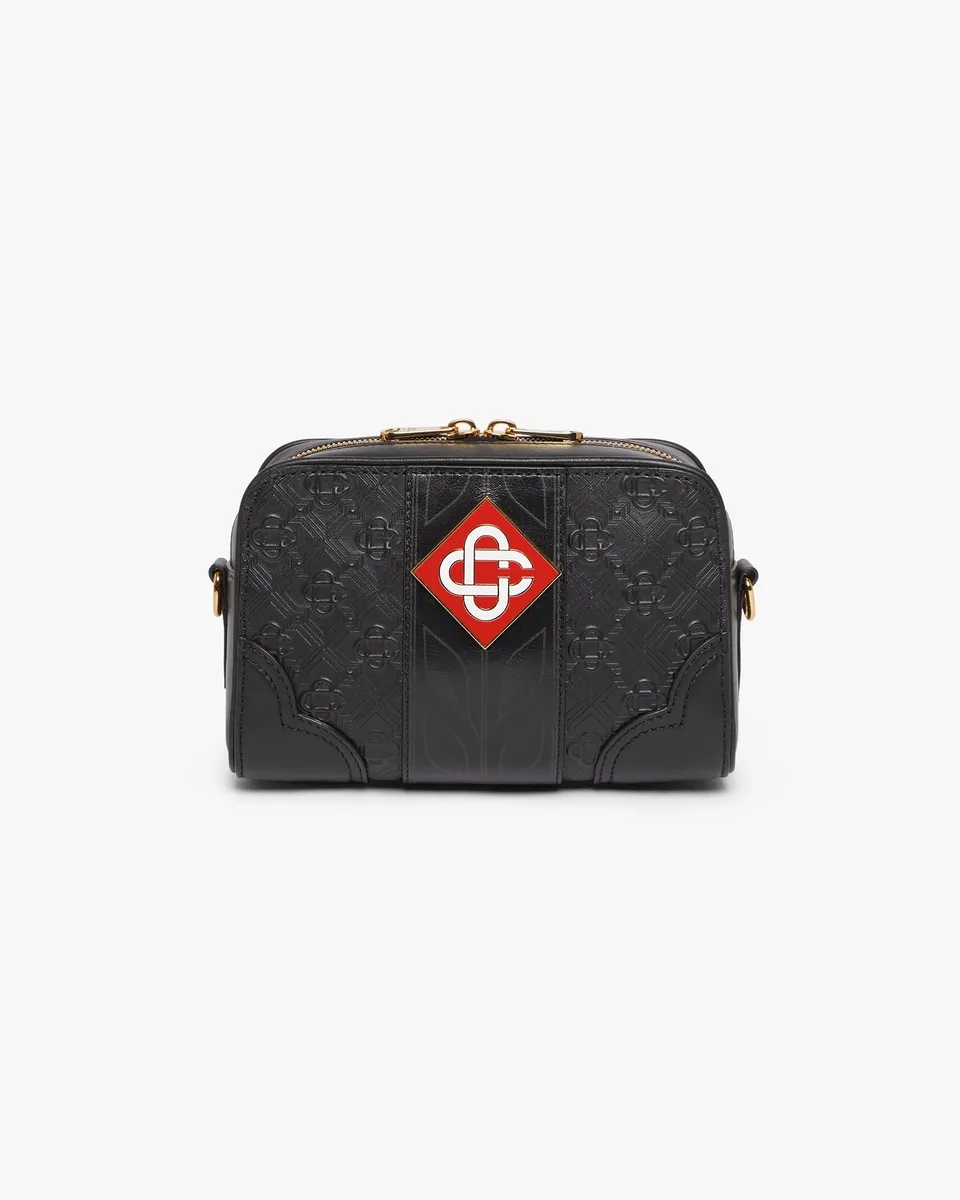 Casablanca Monogram borsello pelle nero tracolla O/S