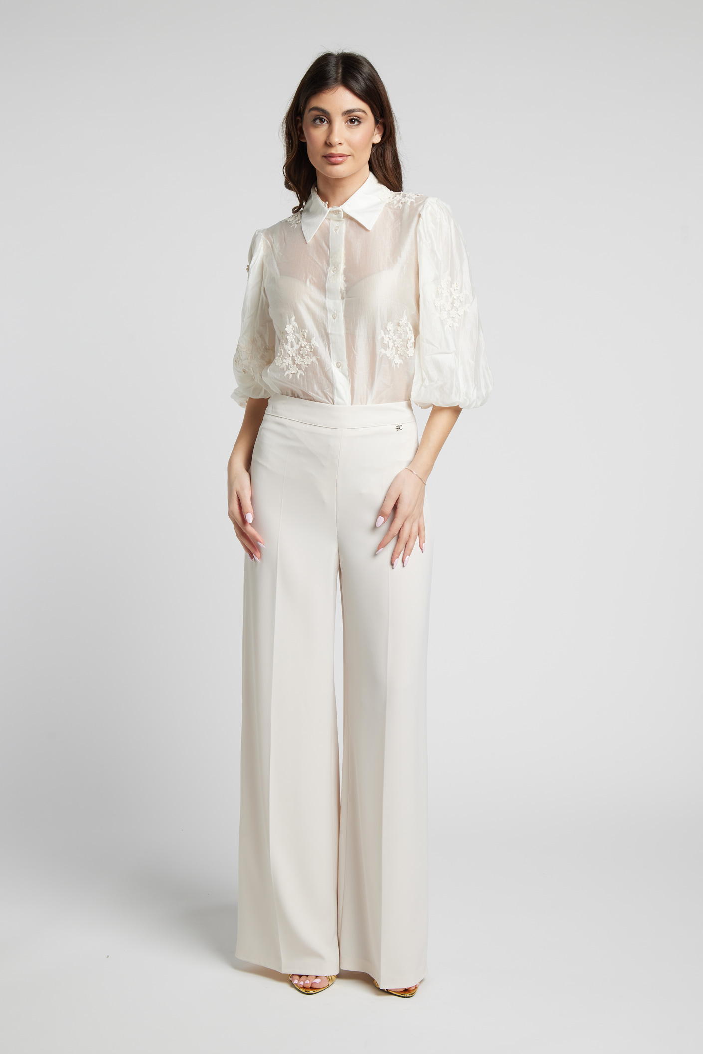 Sarah Chole Pantalone Largo Pantaloni Elasticizzati
