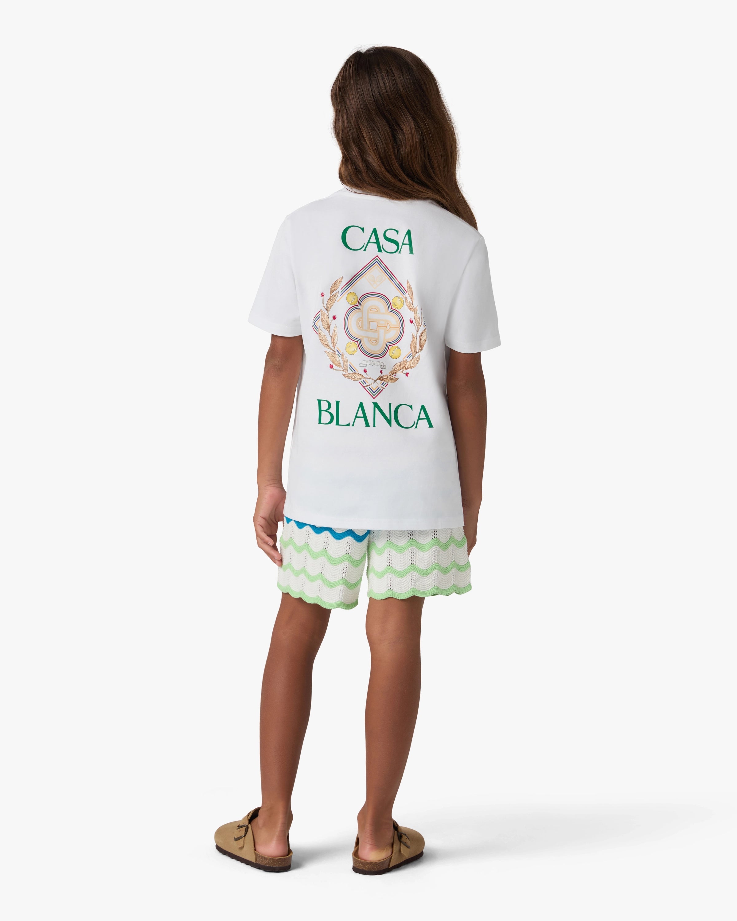 Casablanca Championship t-shirt bambino bianca cotone