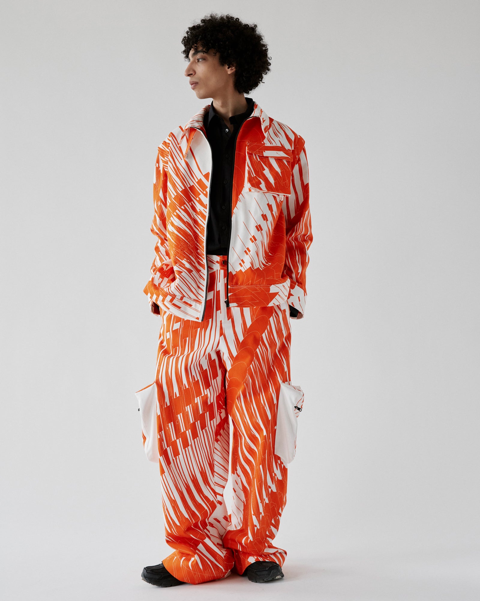 Noskra Brutal Printed 3D pantaloni cargo cotone