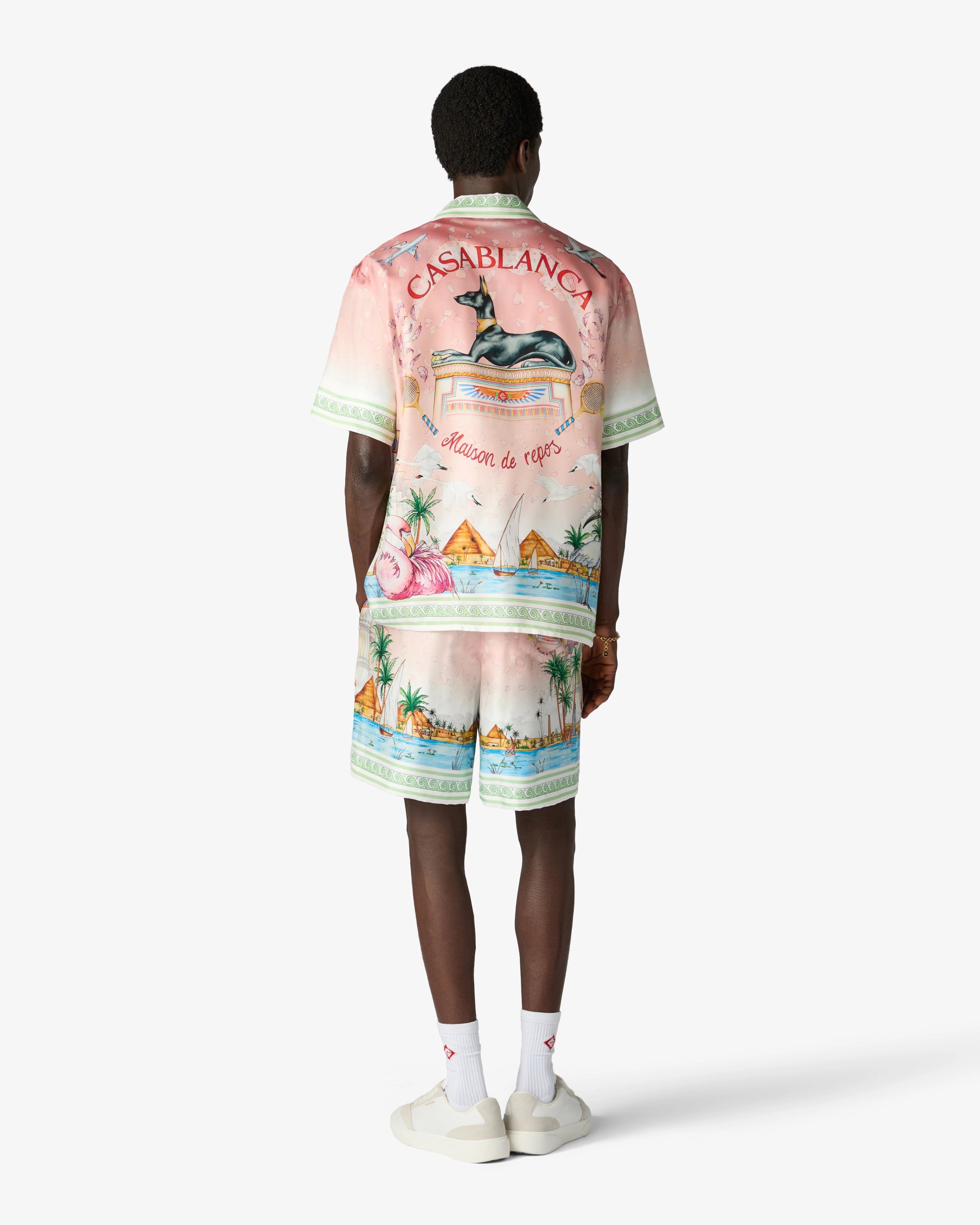Casablanca Ethereal Camicia Seta Rosa Manica Corta