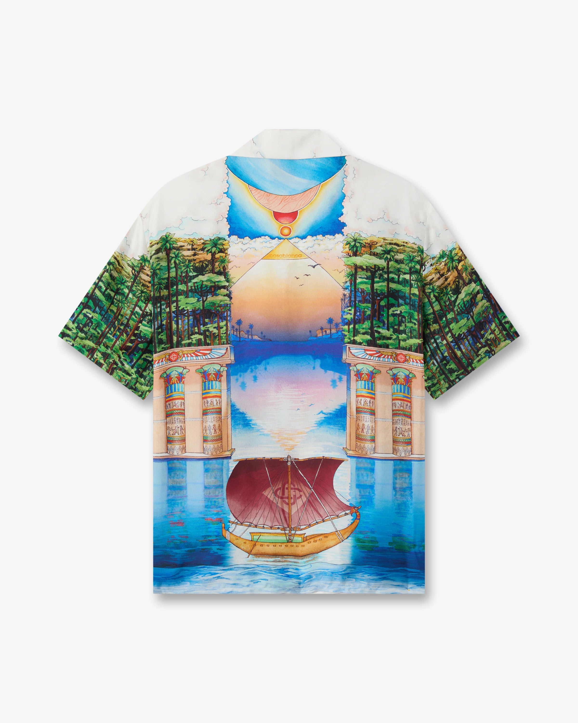 Casablanca Trompe L'Oeil camicia seta multicolore