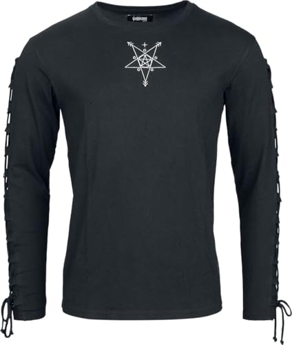 Gothicana by EMP Camicia Nera Allacciata maniche lunghe