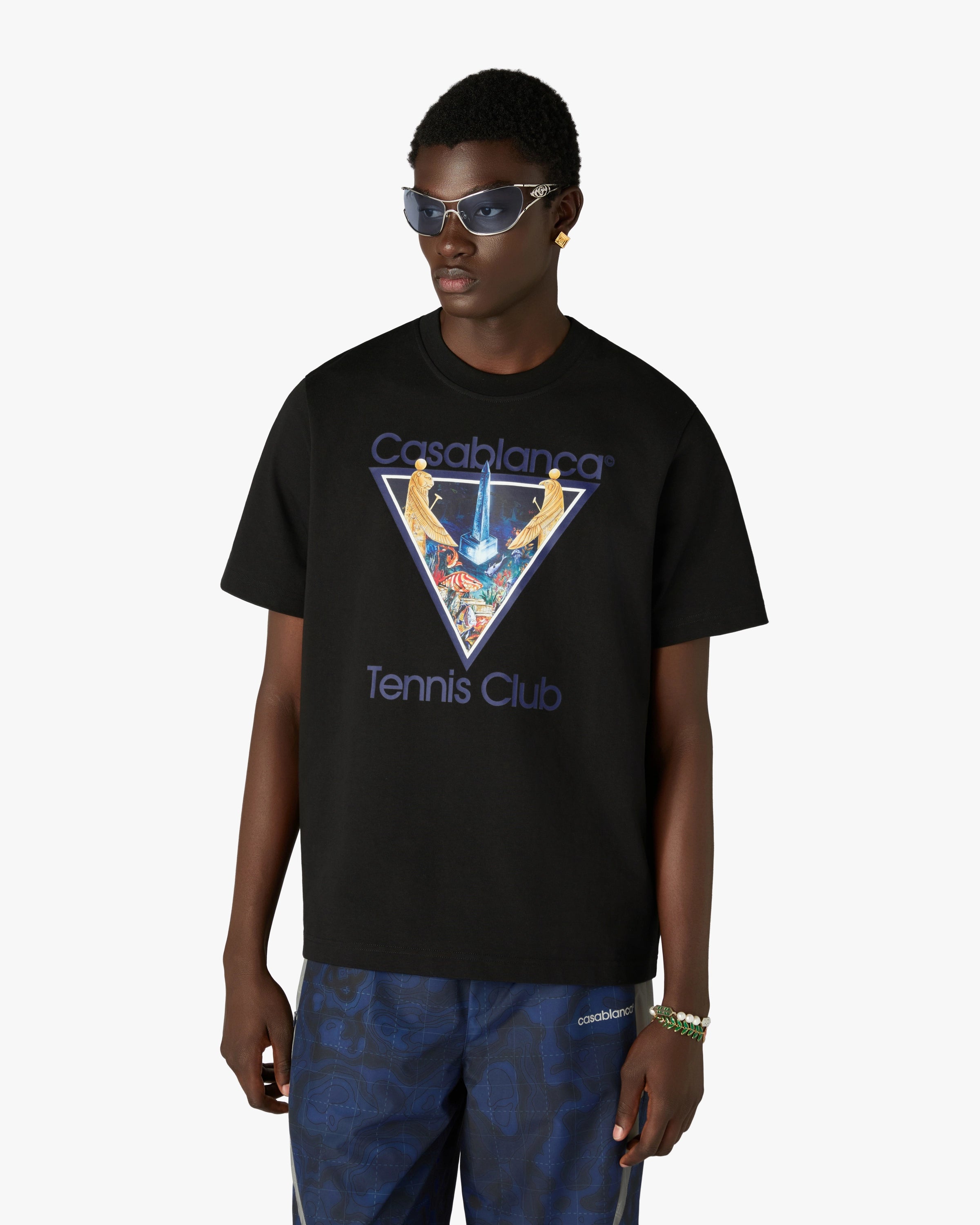 Casablanca Monde Perdu t-shirt nera cotone organico