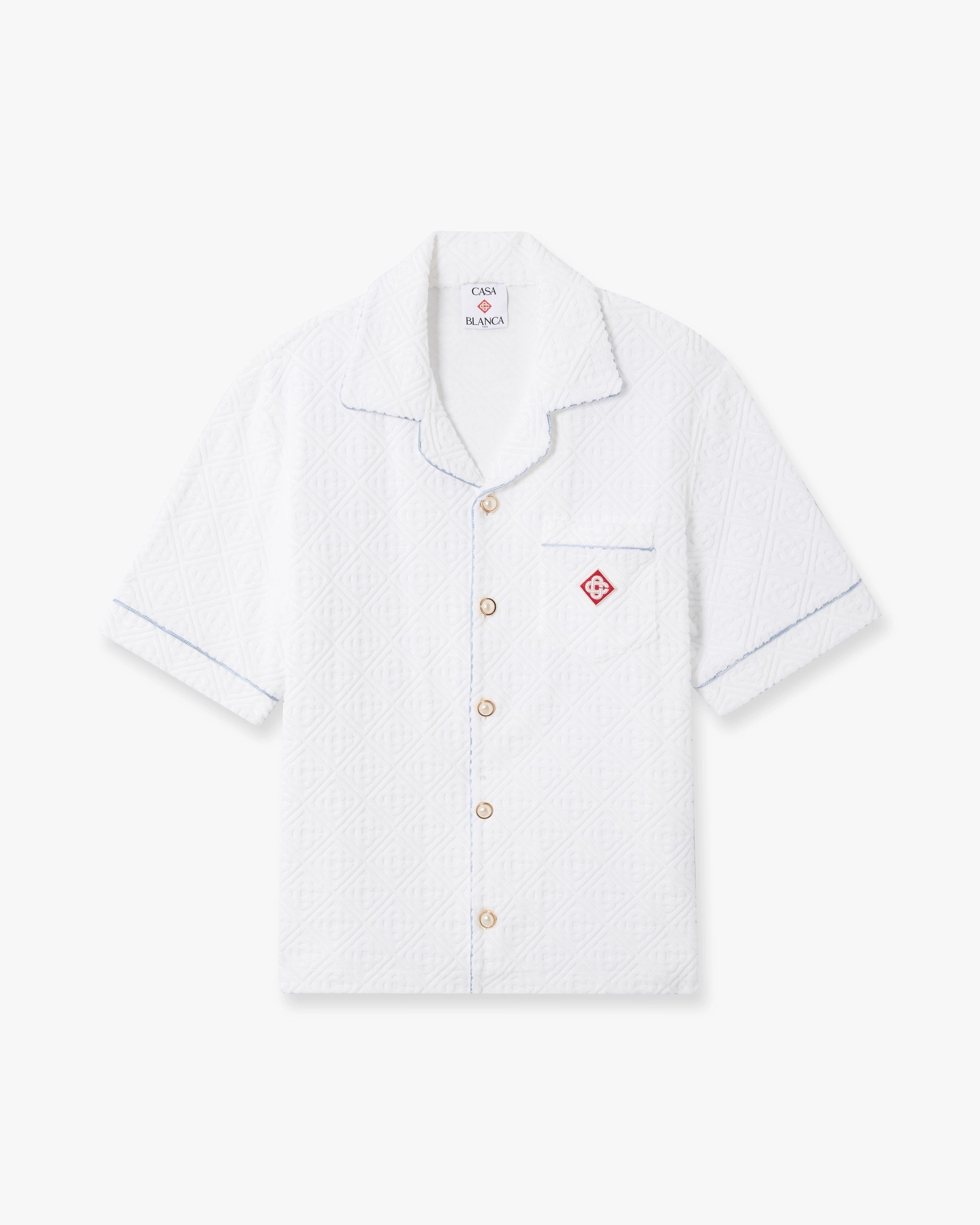 Casablanca Monogram camicia spugna bianca
