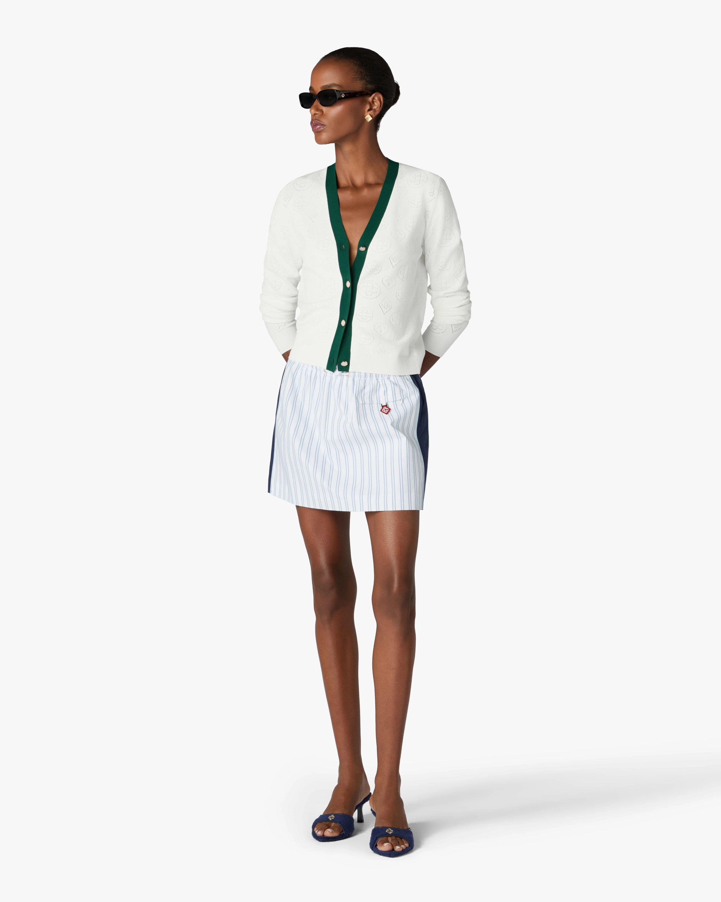 Casablanca Pointelle cardigan bianco donna